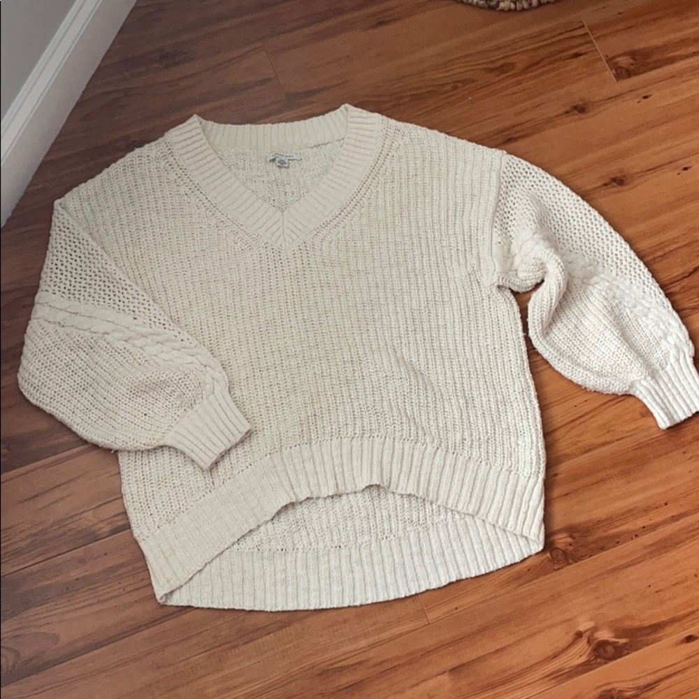 Oversized white sweater